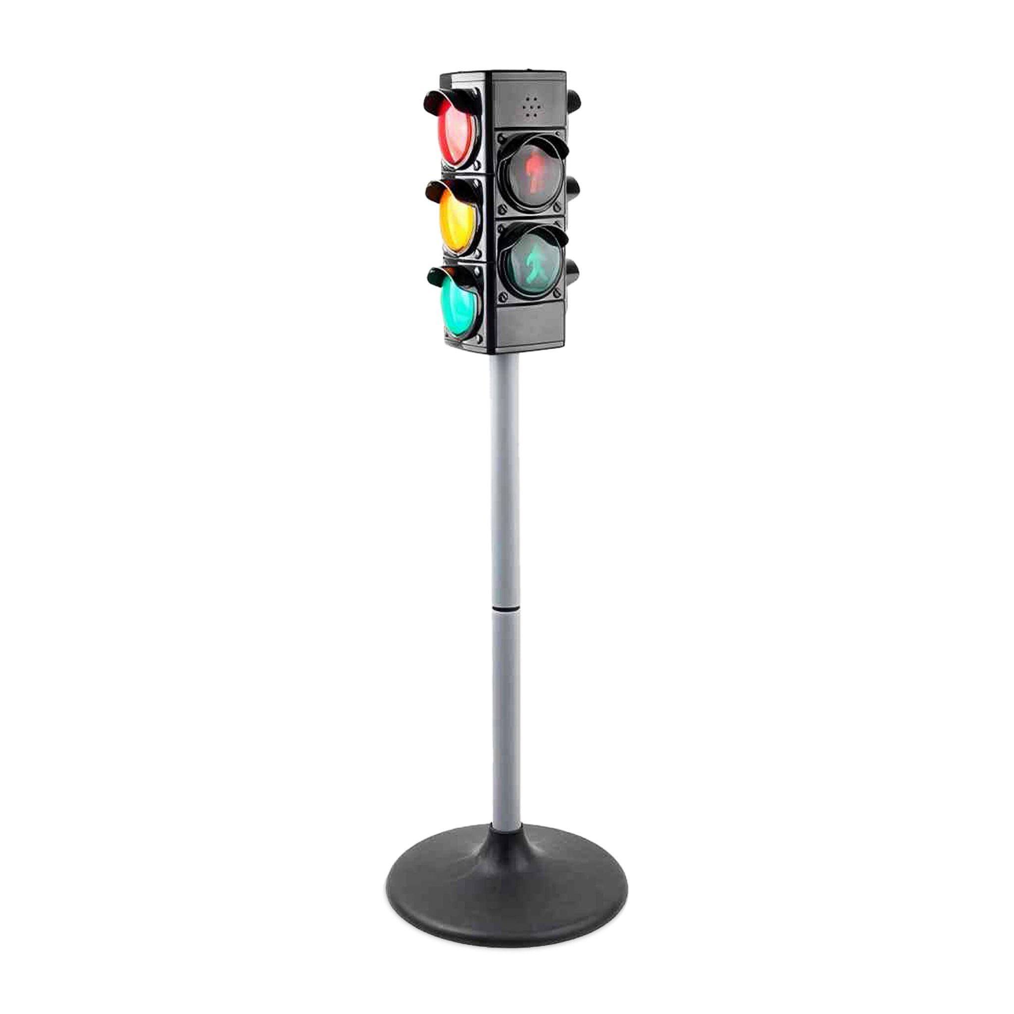 Ampel für Kinder Licht & Sound Schwarz-Silber von Relaxdays