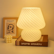 Tischlampe Pilz Weiss-Transparent von Relaxdays
