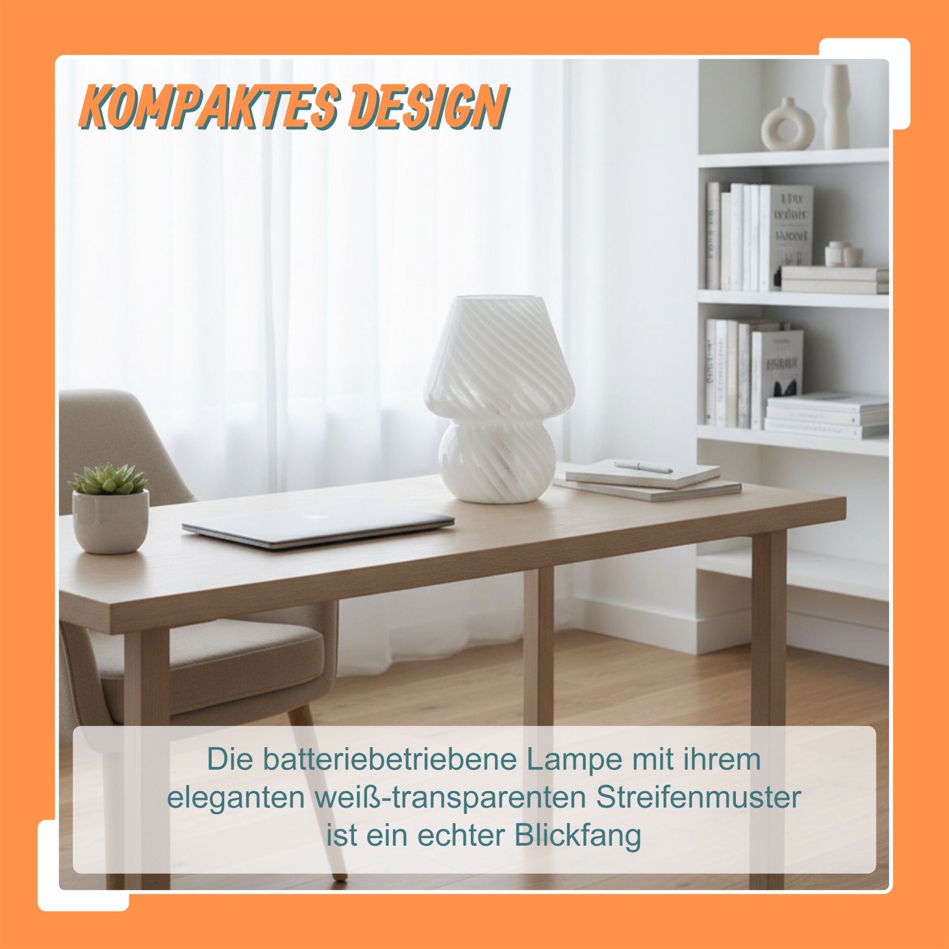 Tischlampe Pilz Weiss-Transparent von Relaxdays