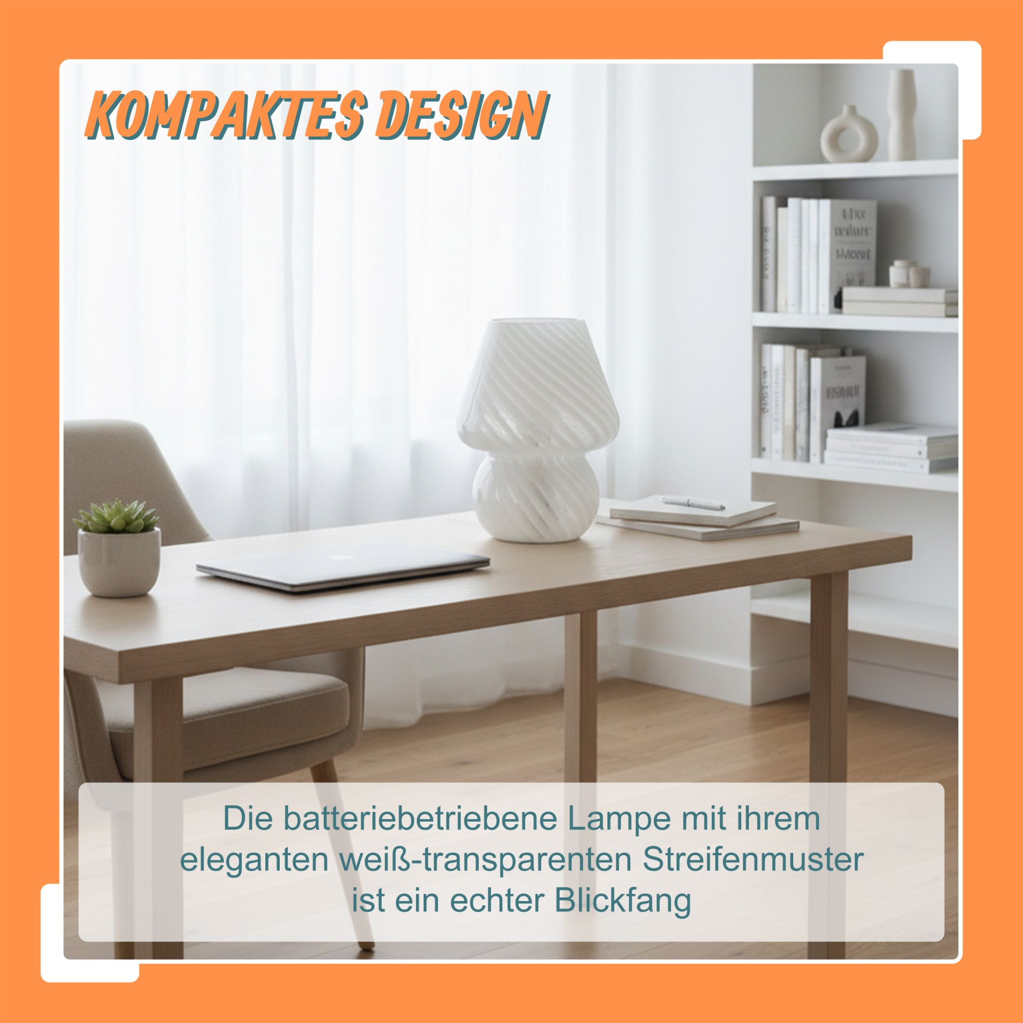 Tischlampe Pilz Weiss-Transparent von Relaxdays