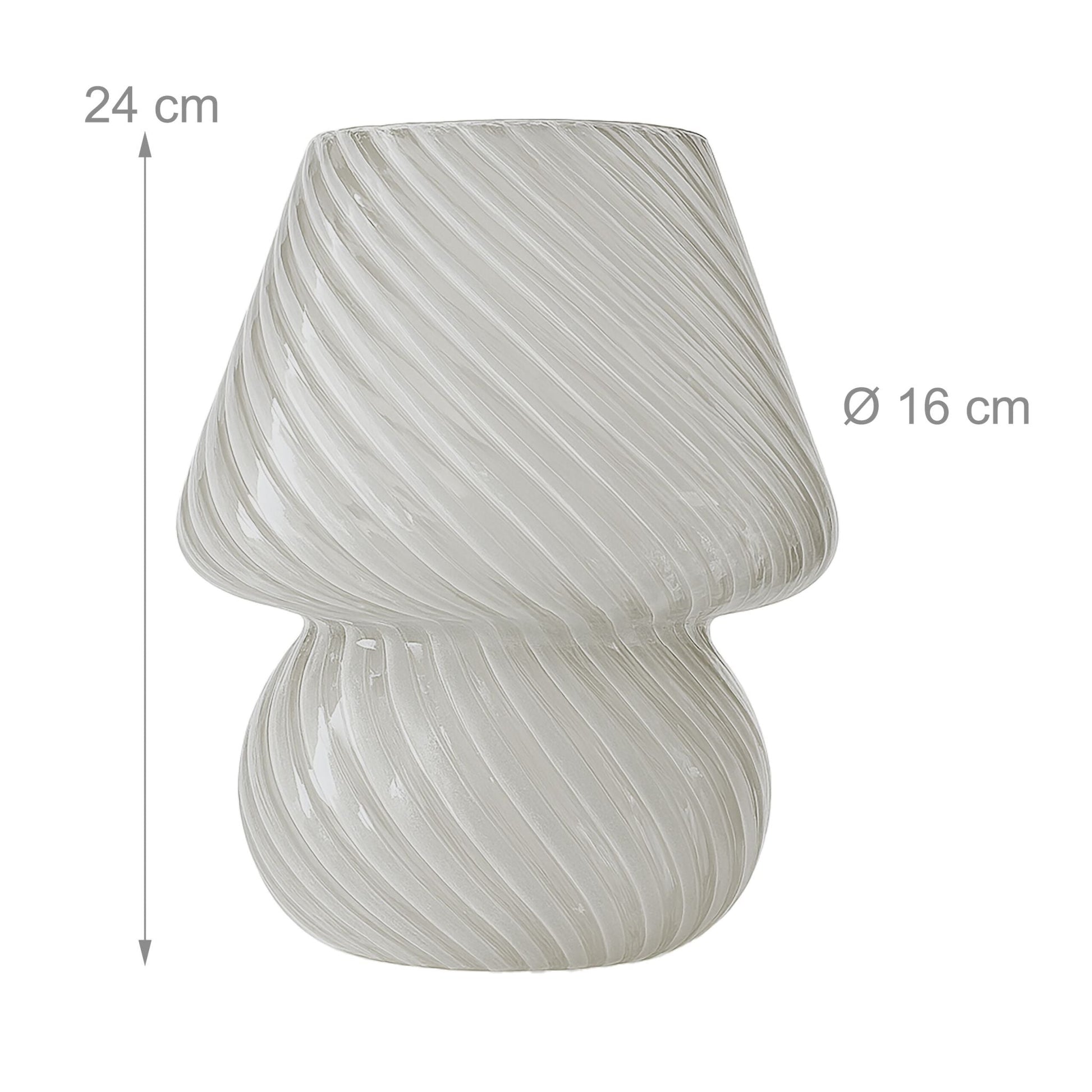 Tischlampe Pilz Weiss-Transparent von Relaxdays