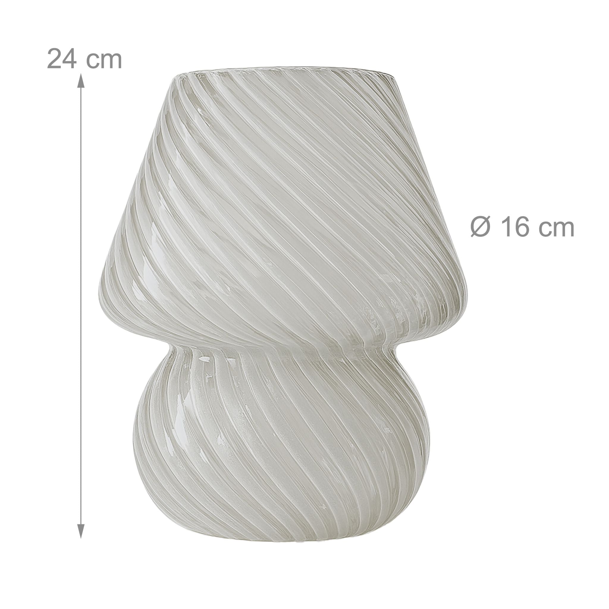 Tischlampe Pilz Weiss-Transparent von Relaxdays