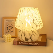 Tischlampe Pilz Weiss-Schwarz von Relaxdays