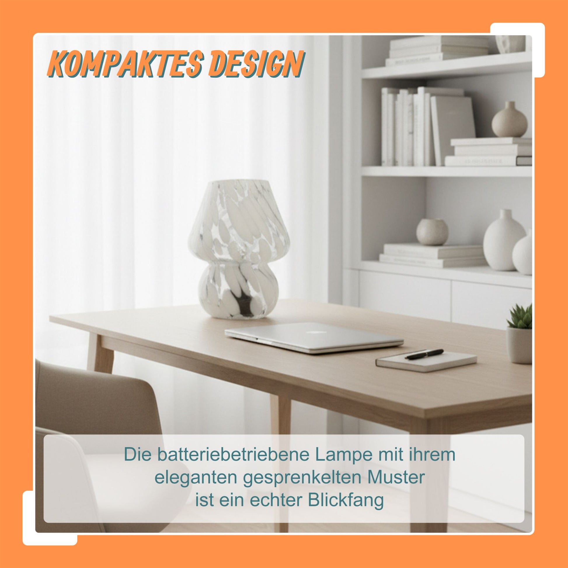 Tischlampe Pilz Weiss-Schwarz von Relaxdays