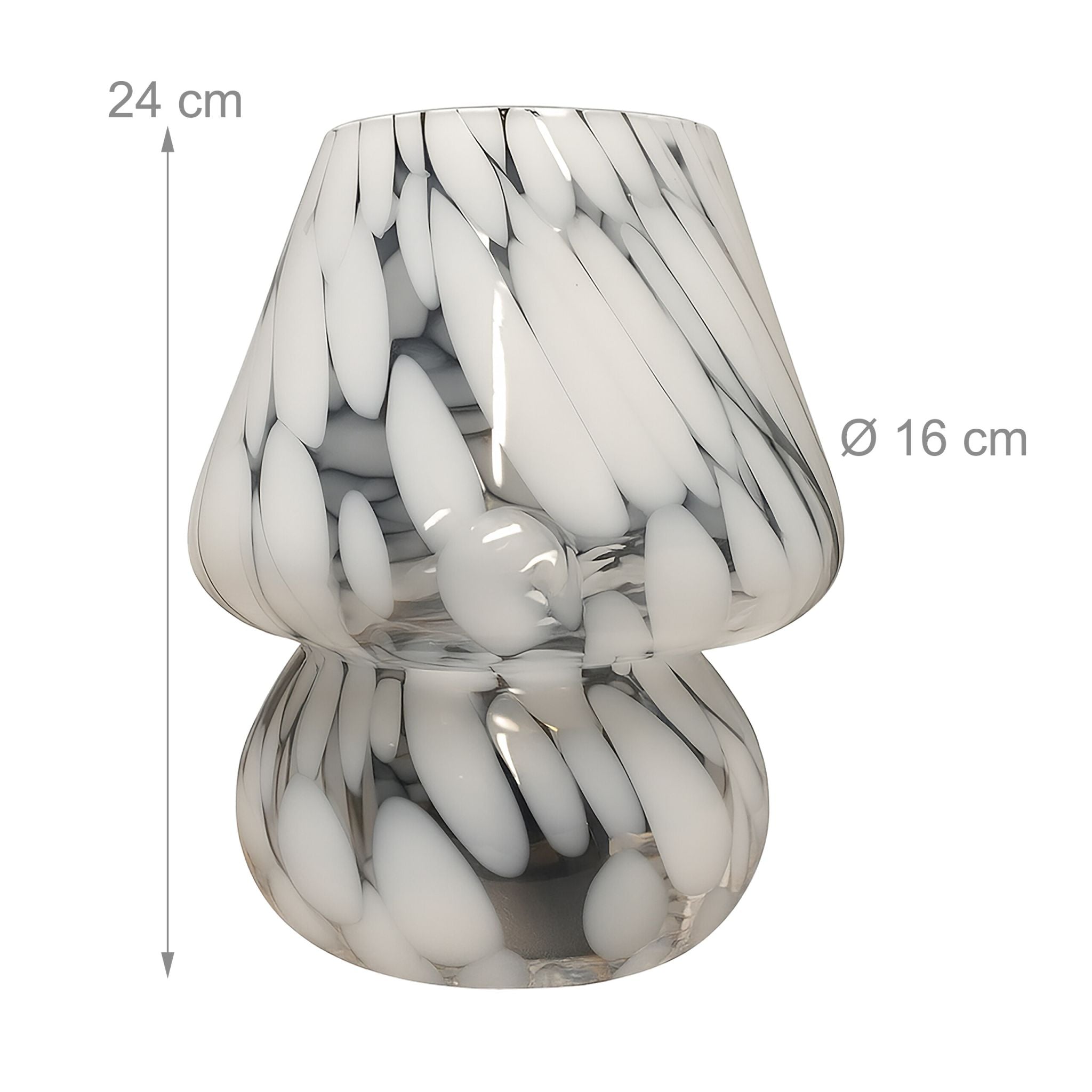Tischlampe Pilz Weiss-Schwarz von Relaxdays
