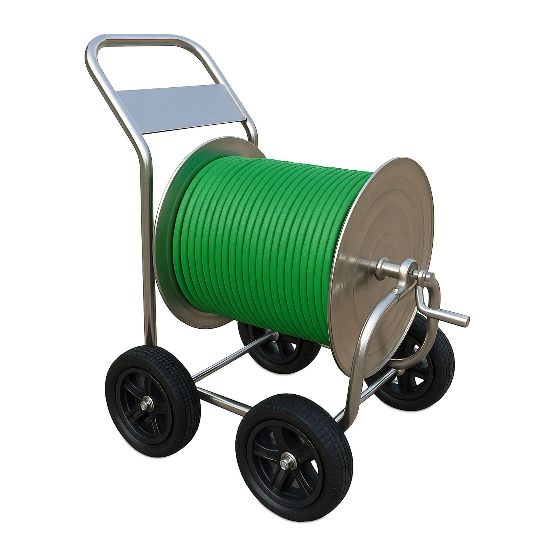 Schlauchwagen Edelstahl Schwarz-Silber von Relaxdays