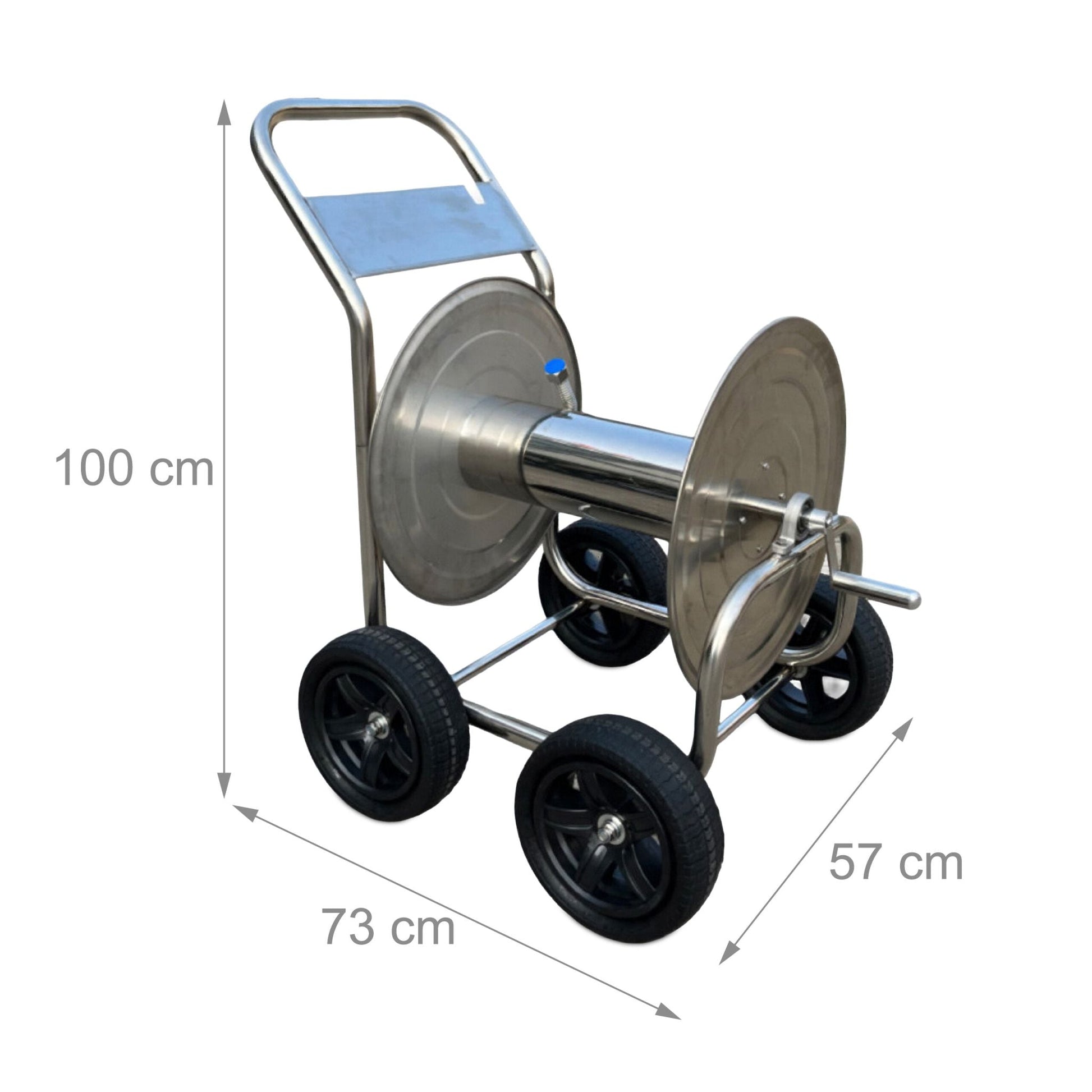 Schlauchwagen Edelstahl Schwarz-Silber von Relaxdays
