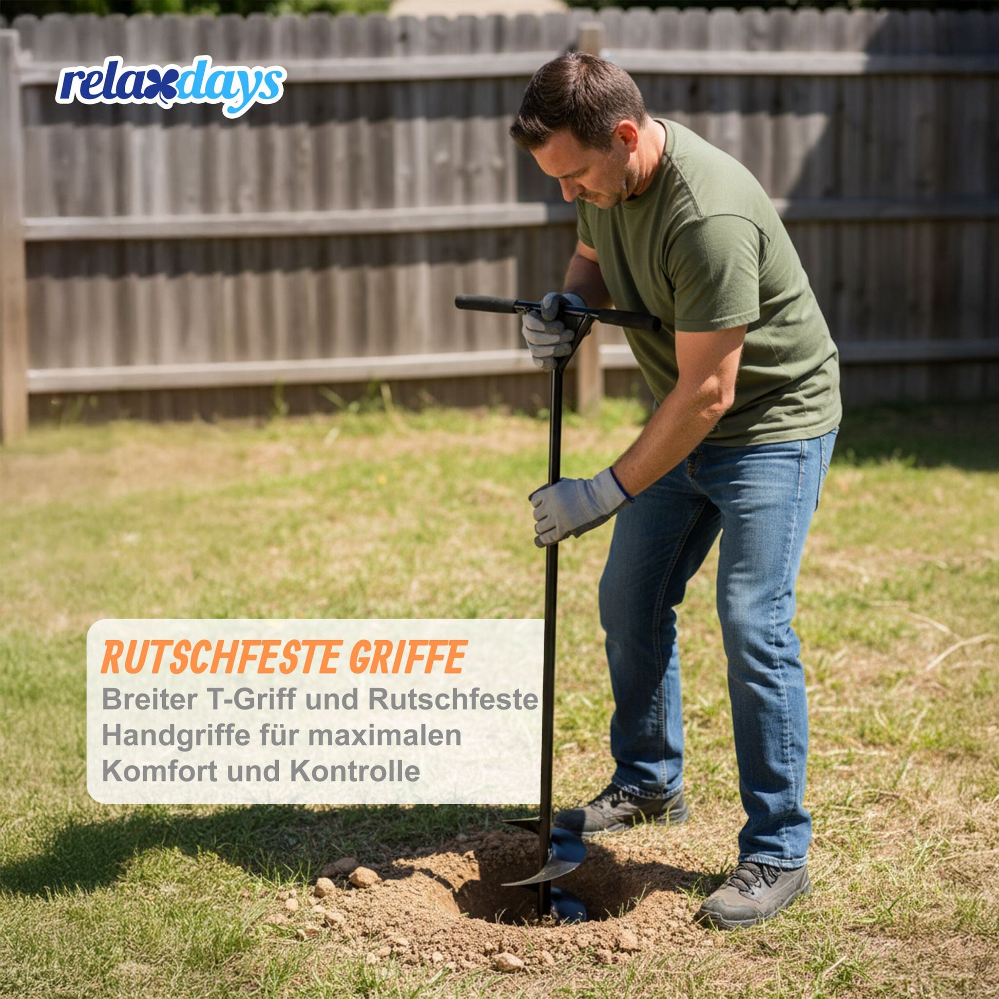Erdbohrer 150 mm Schwarz von Relaxdays