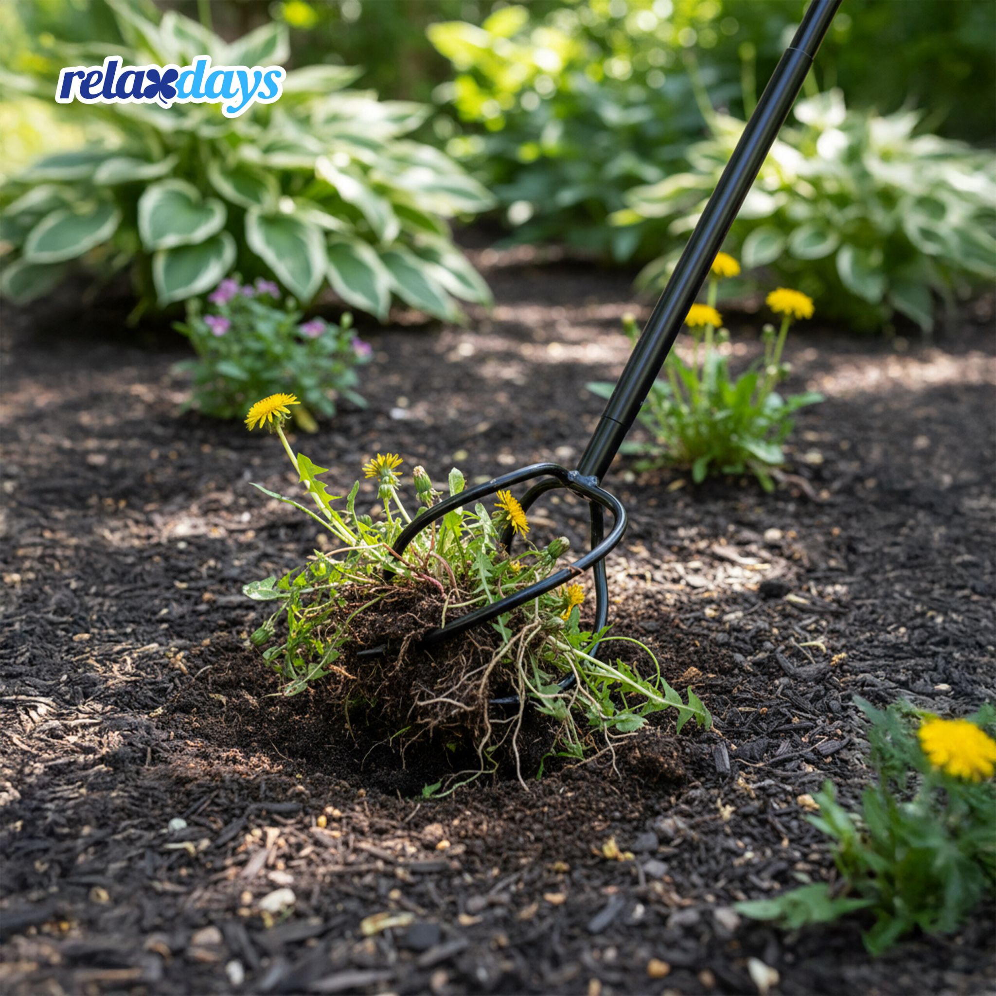 Gartenkralle mit Stiel Schwarz von Relaxdays