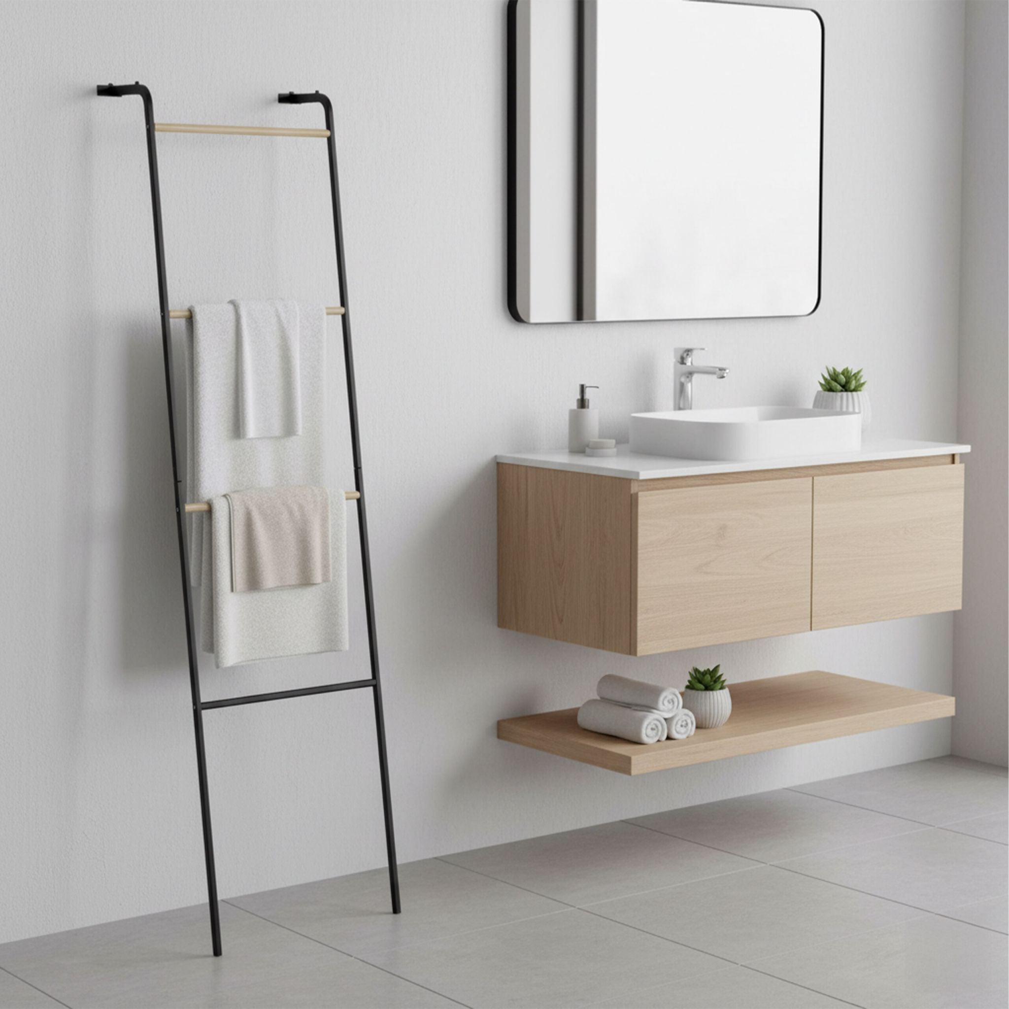 Handtuchleiter Metall Schwarz von Relaxdays