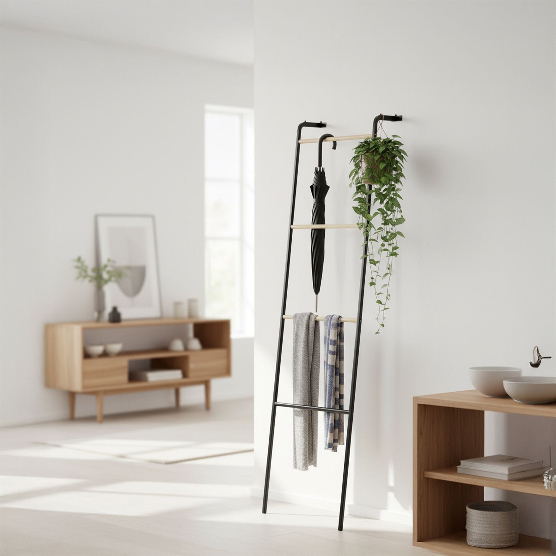 Handtuchleiter Metall Schwarz von Relaxdays