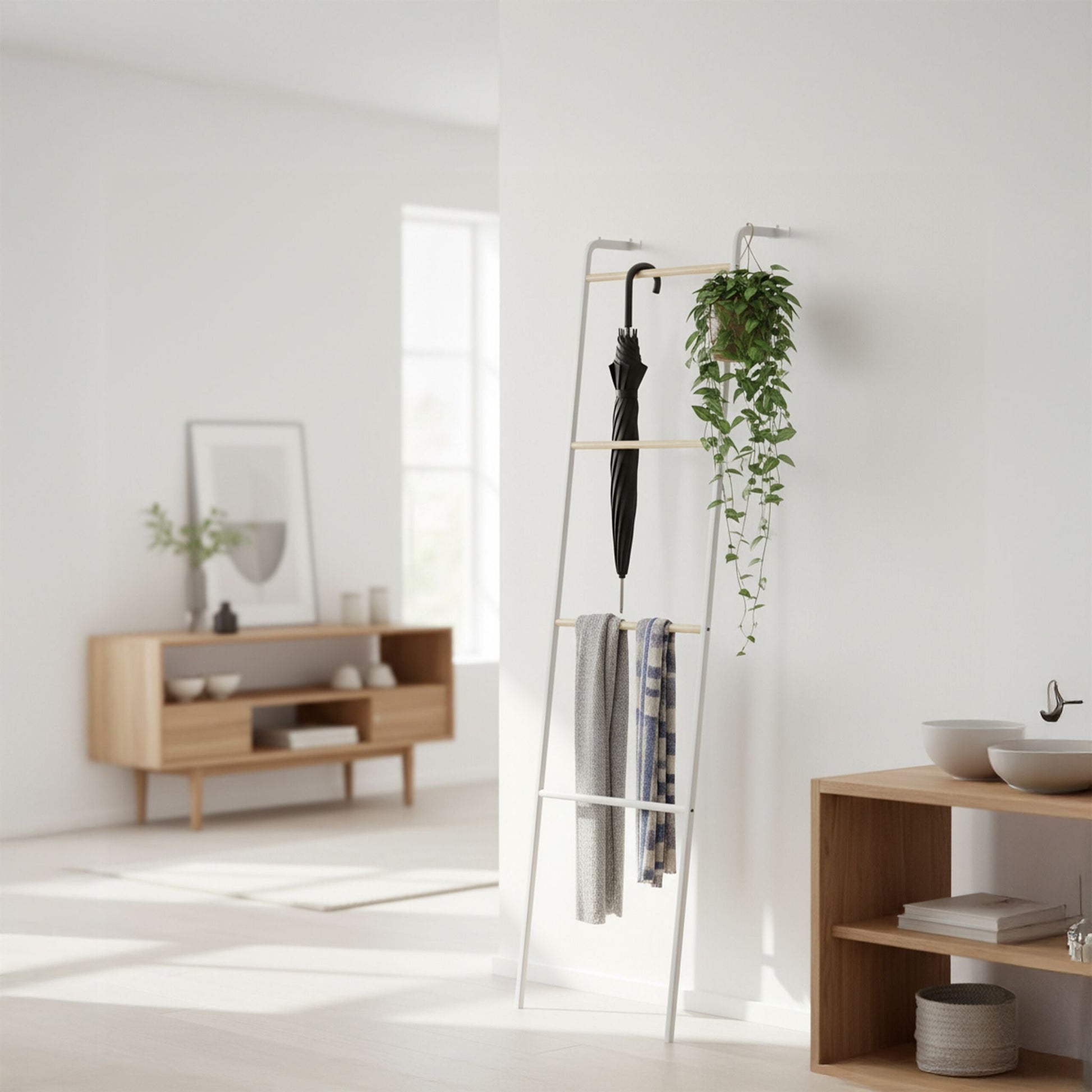 Handtuchleiter Metall Weiss von Relaxdays