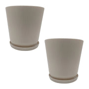 Blumentopf mit Untersetzer 2er-Set Beige von Relaxdays
