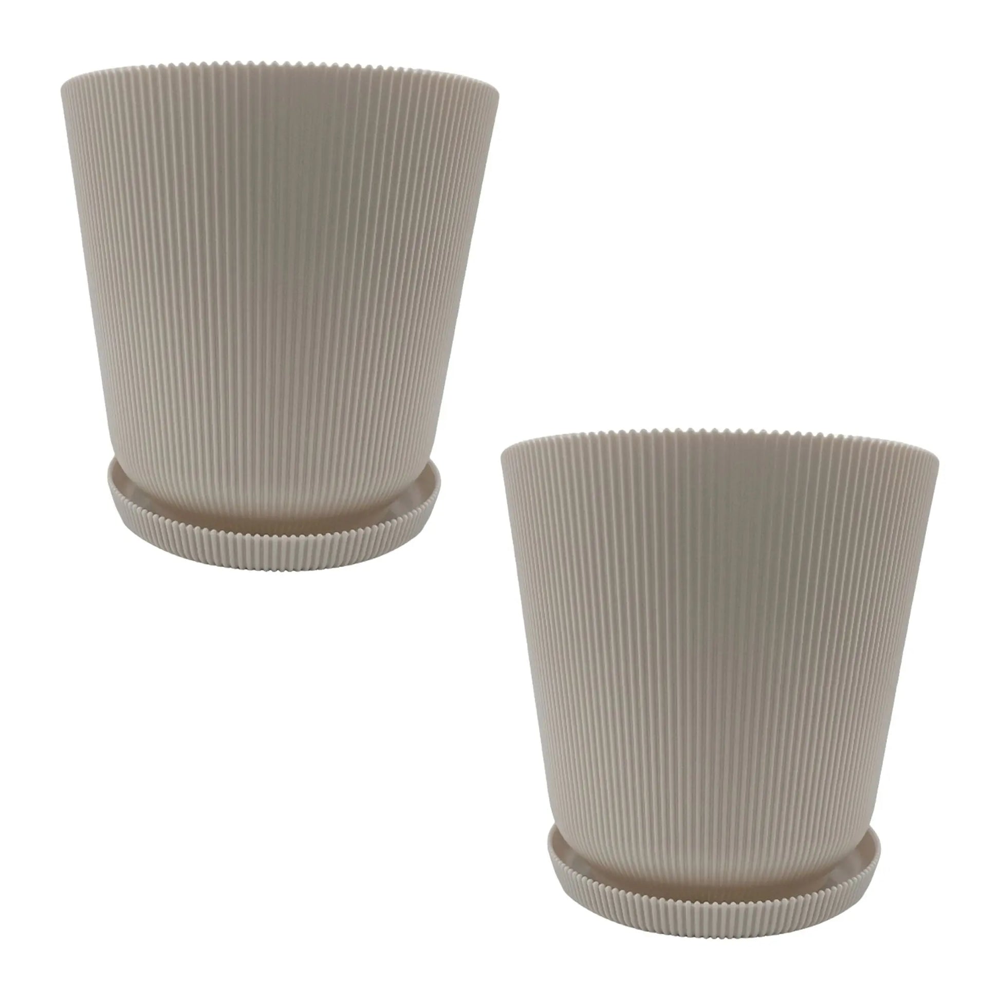 Blumentopf mit Untersetzer 2er-Set Beige von Relaxdays