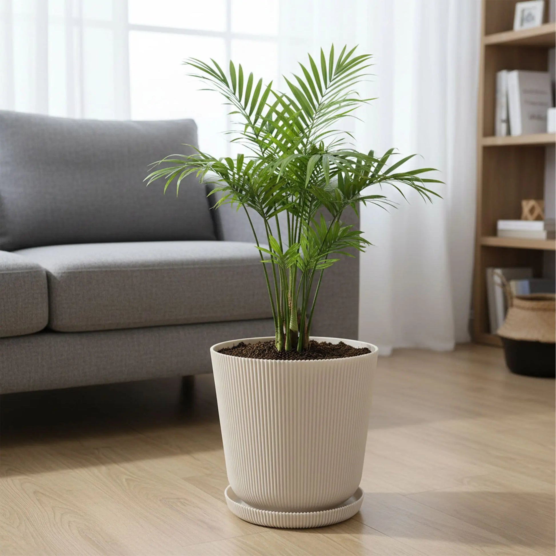 Blumentopf mit Untersetzer 2er-Set Beige von Relaxdays