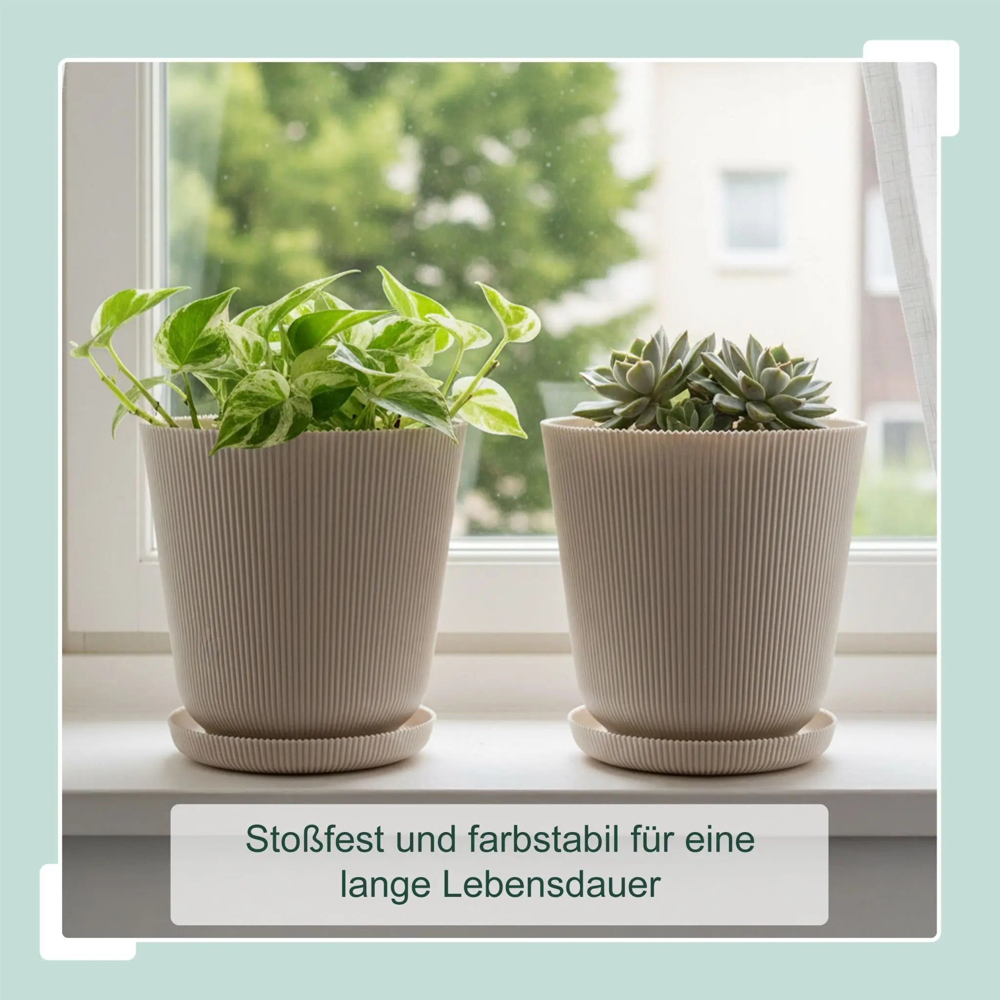 Blumentopf mit Untersetzer 2er-Set Beige von Relaxdays