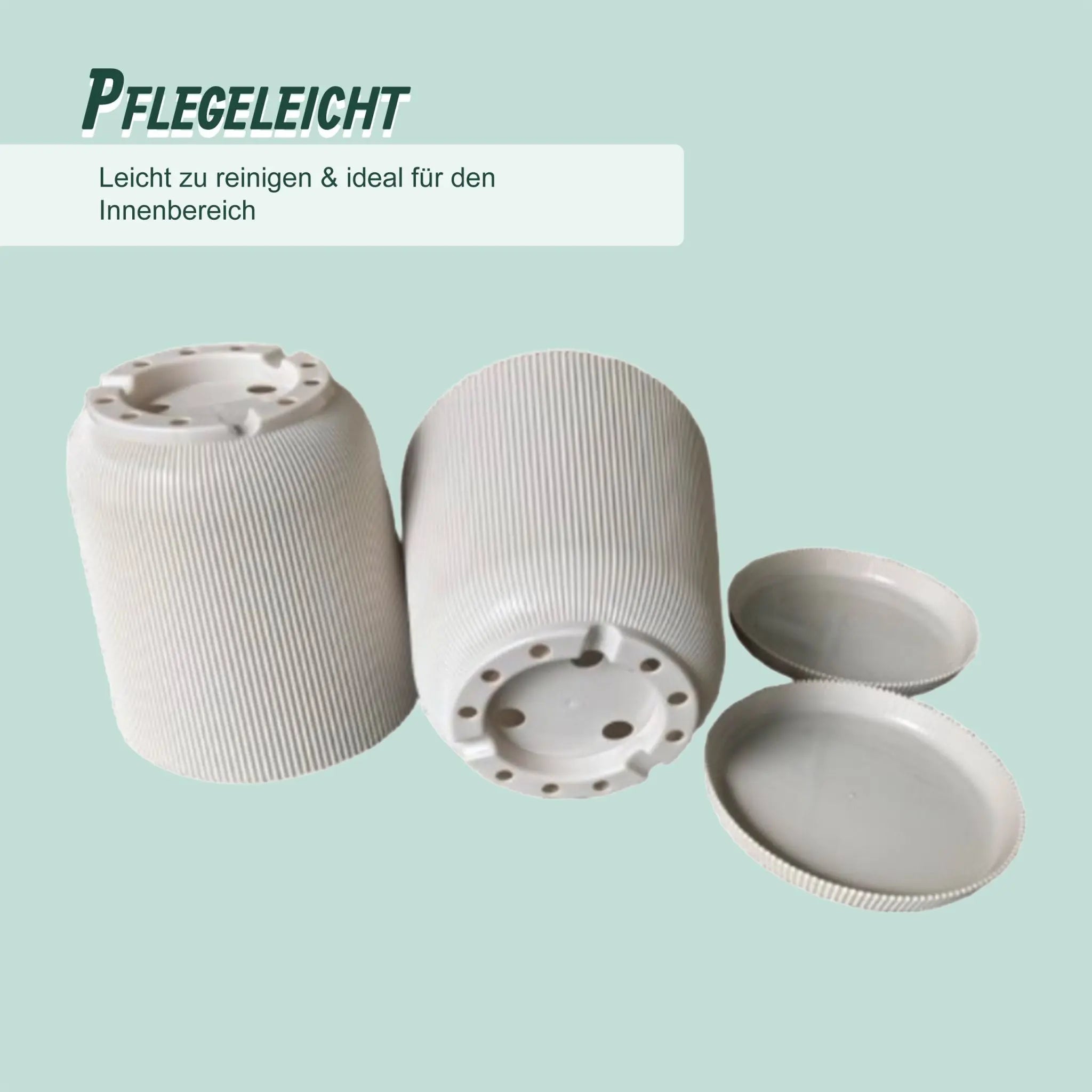Blumentopf mit Untersetzer 2er-Set Beige von Relaxdays