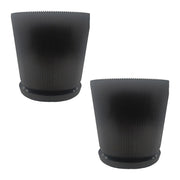 Blumentopf mit Untersetzer 2er-Set Schwarz von Relaxdays