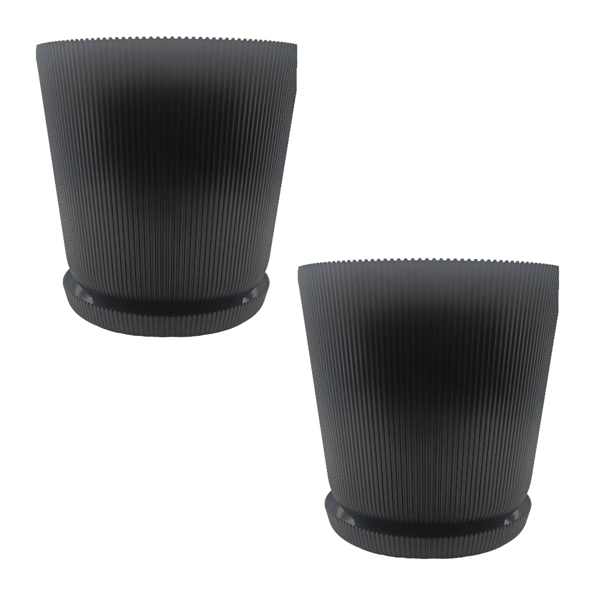 Blumentopf mit Untersetzer 2er-Set Schwarz von Relaxdays