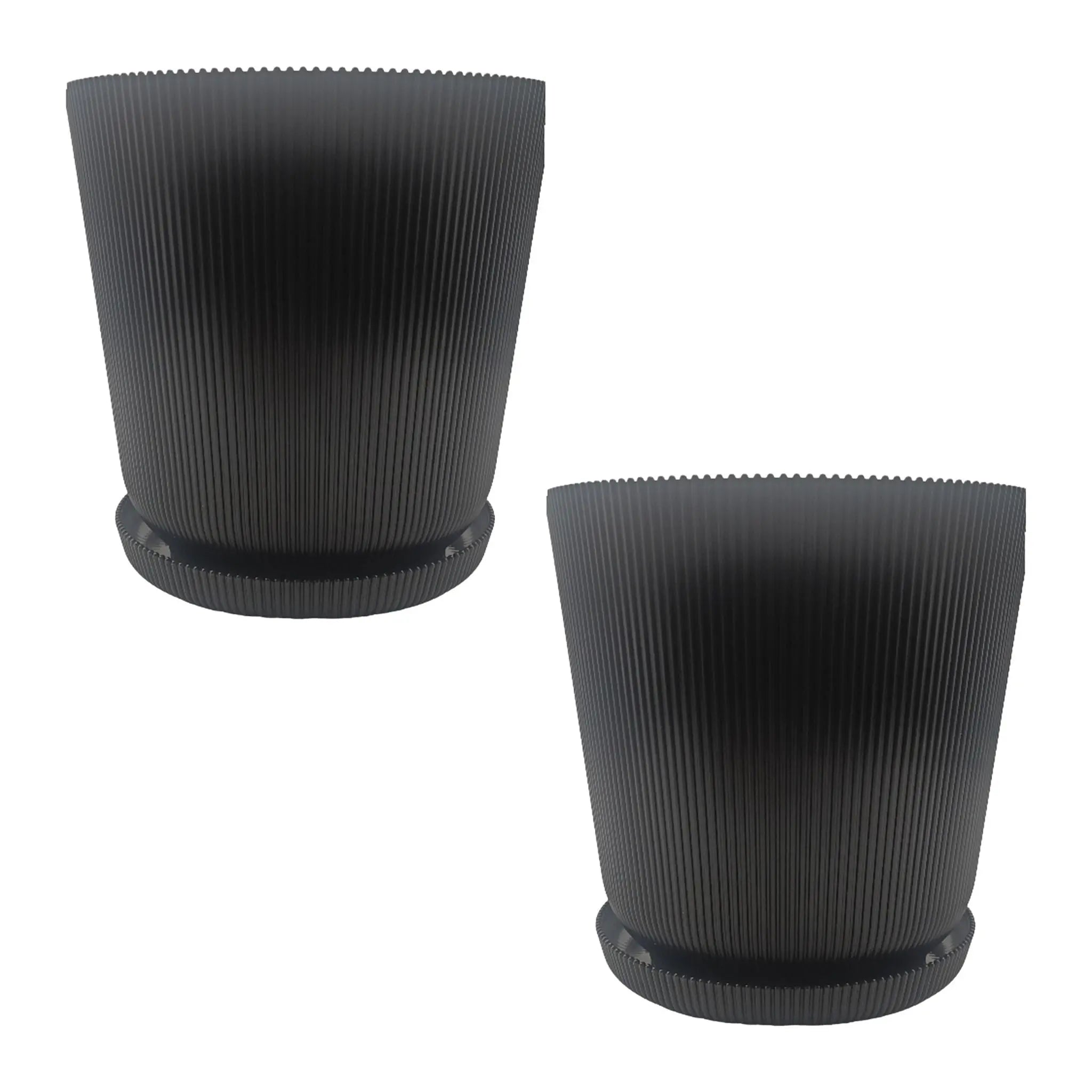 Blumentopf mit Untersetzer 2er-Set Schwarz von Relaxdays