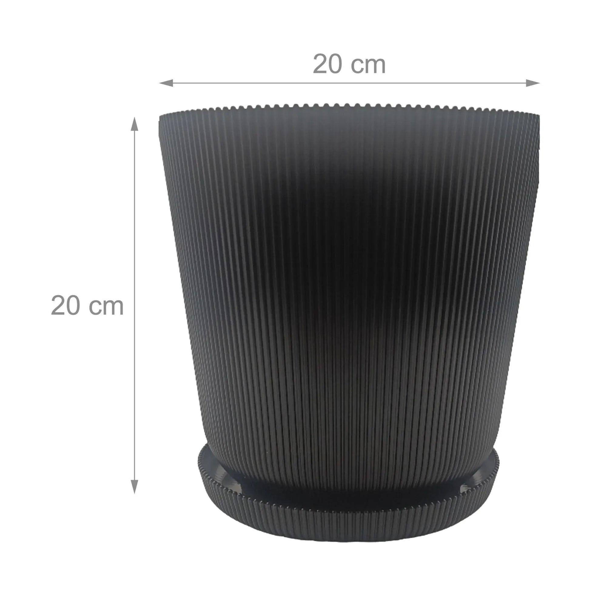 Blumentopf mit Untersetzer 2er-Set Schwarz von Relaxdays