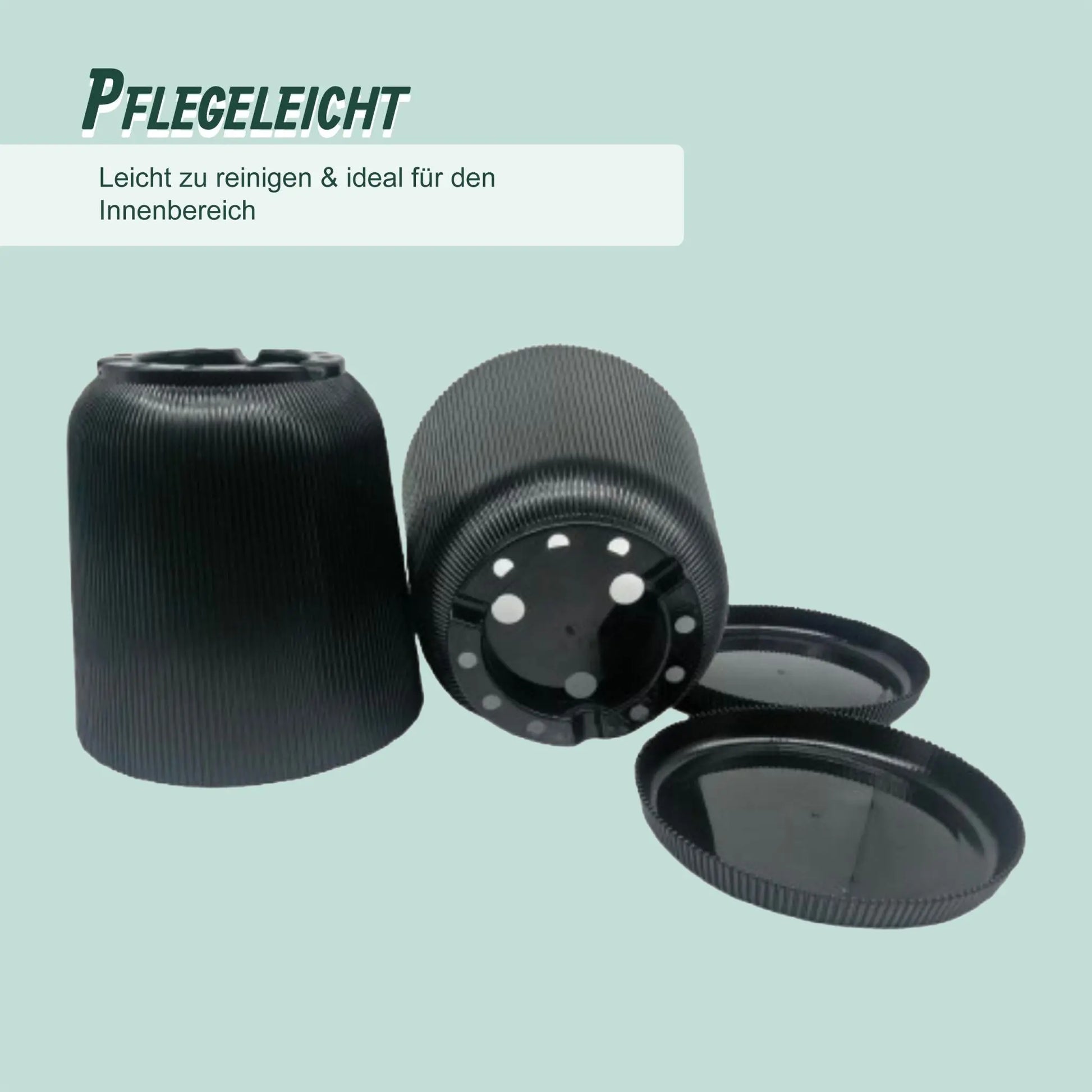 Blumentopf mit Untersetzer 2er-Set Schwarz von Relaxdays