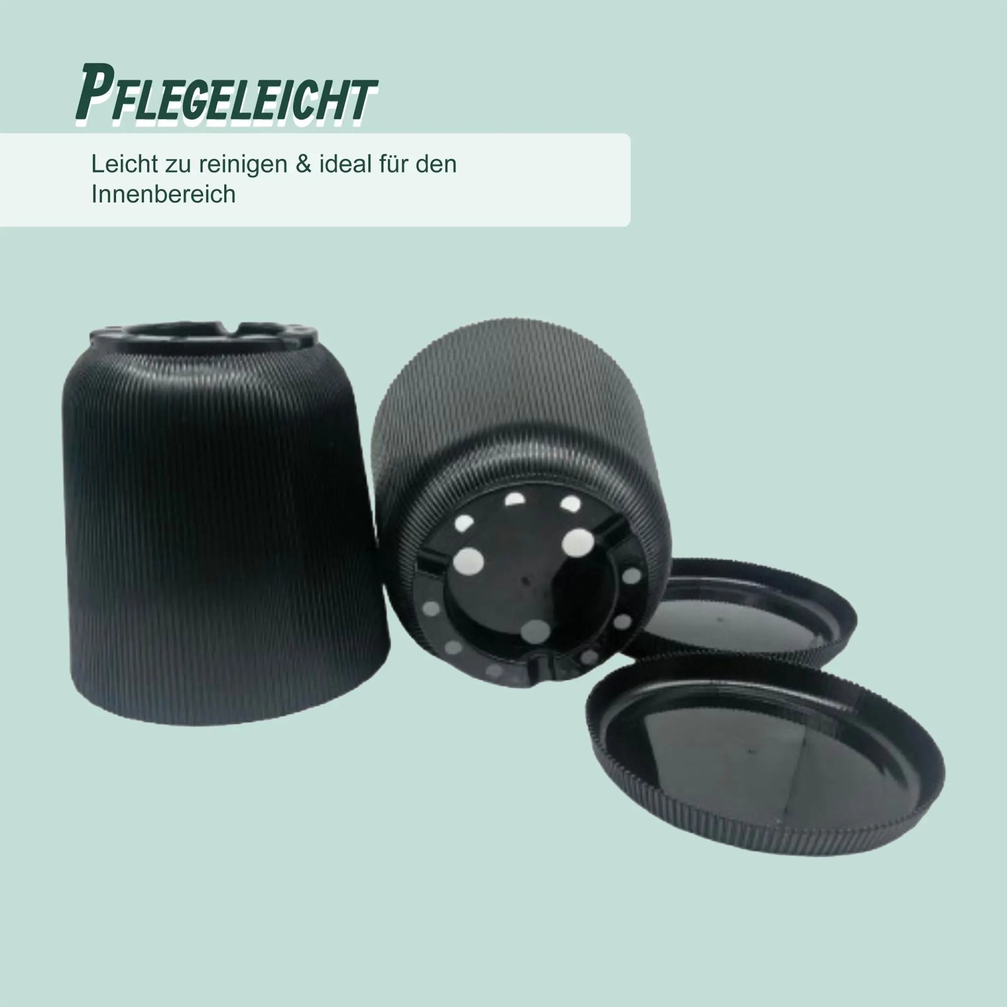 Blumentopf mit Untersetzer 2er-Set Schwarz von Relaxdays