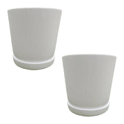 Blumentopf mit Untersetzer 2er-Set Weiss von Relaxdays