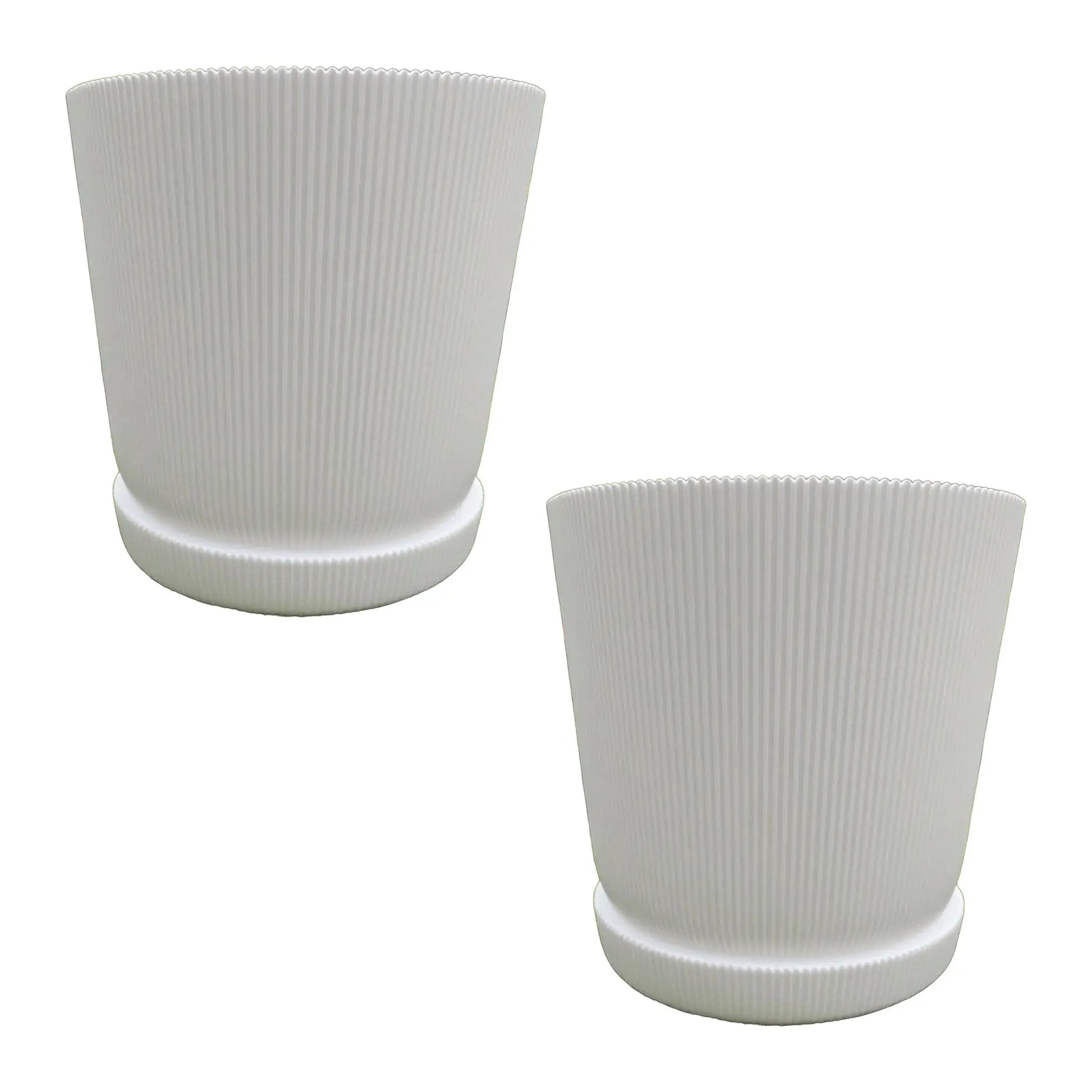 Blumentopf mit Untersetzer 2er-Set Weiss von Relaxdays