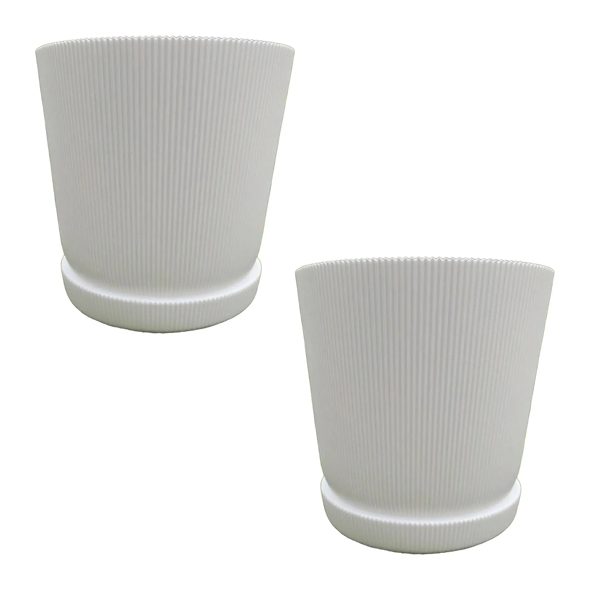 Blumentopf mit Untersetzer 2er-Set Weiss von Relaxdays