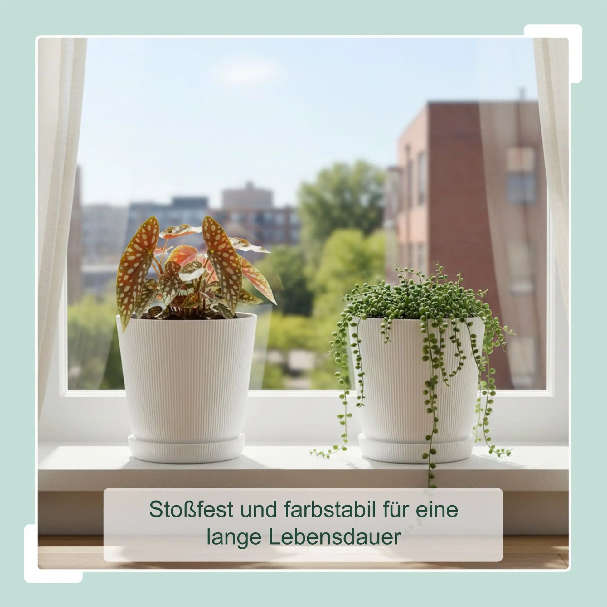 Blumentopf mit Untersetzer 2er-Set Weiss von Relaxdays