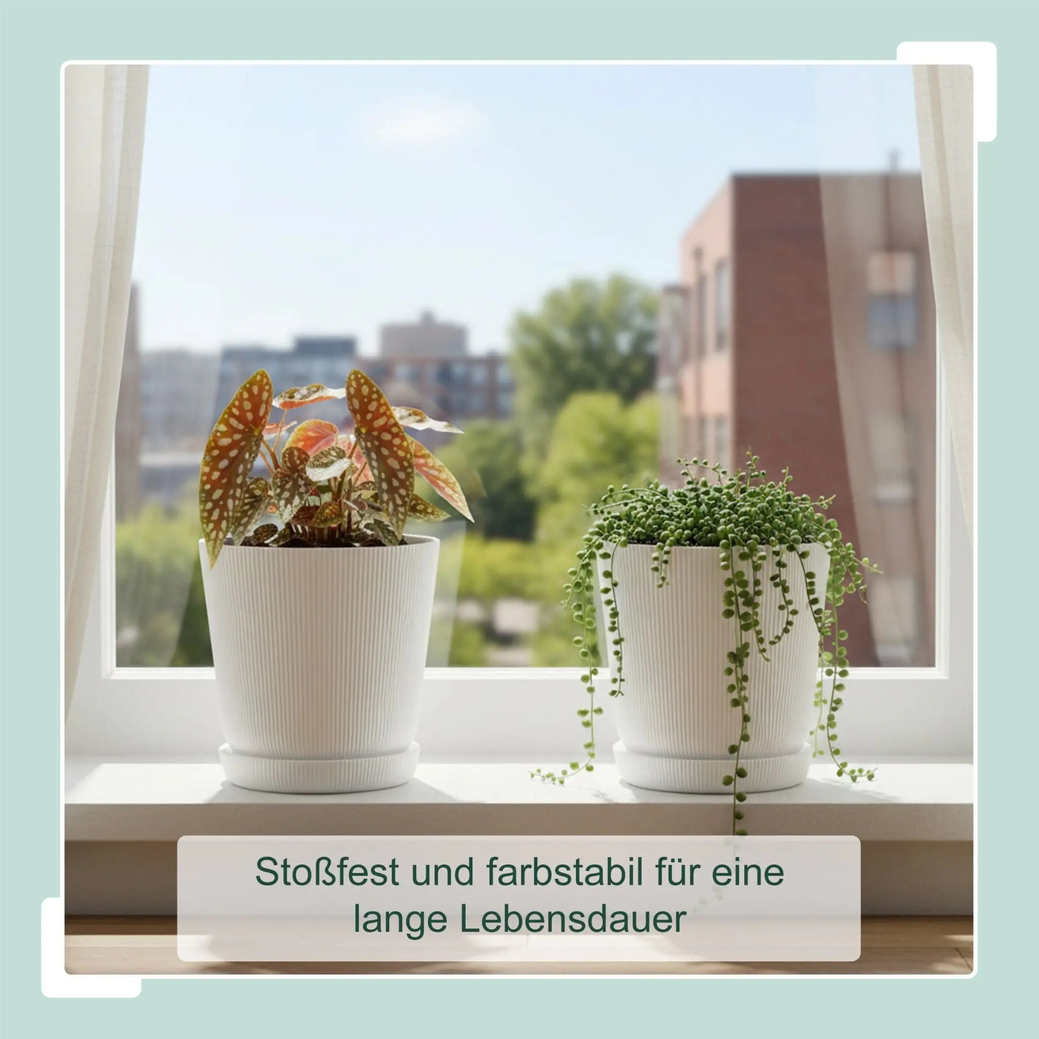 Blumentopf mit Untersetzer 2er-Set Weiss von Relaxdays