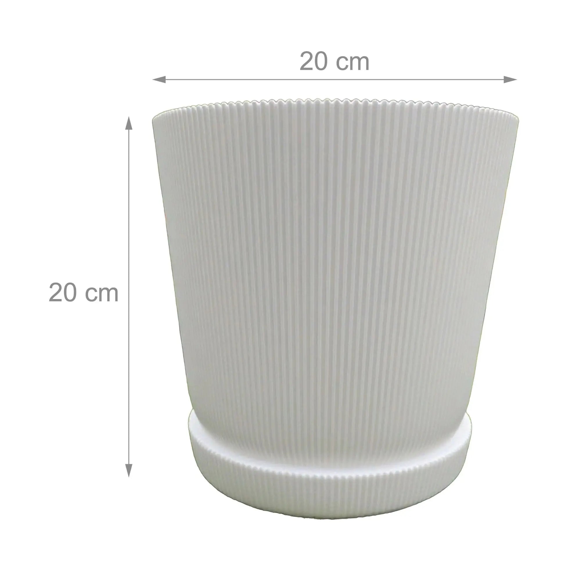 Blumentopf mit Untersetzer 2er-Set Weiss von Relaxdays