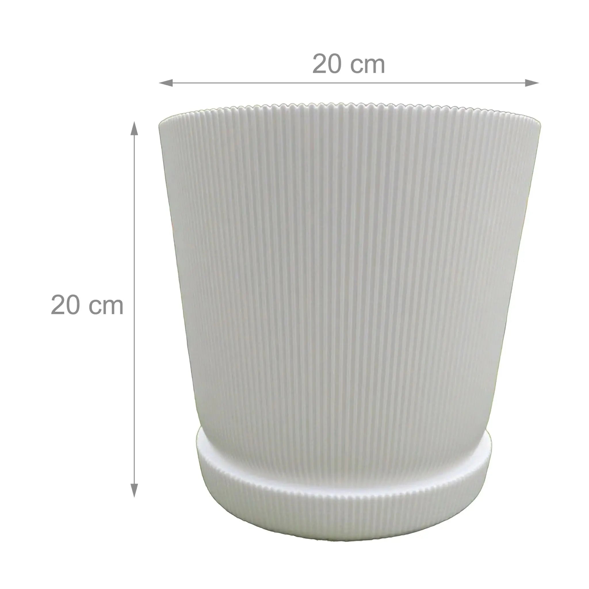 Blumentopf mit Untersetzer 2er-Set Weiss von Relaxdays