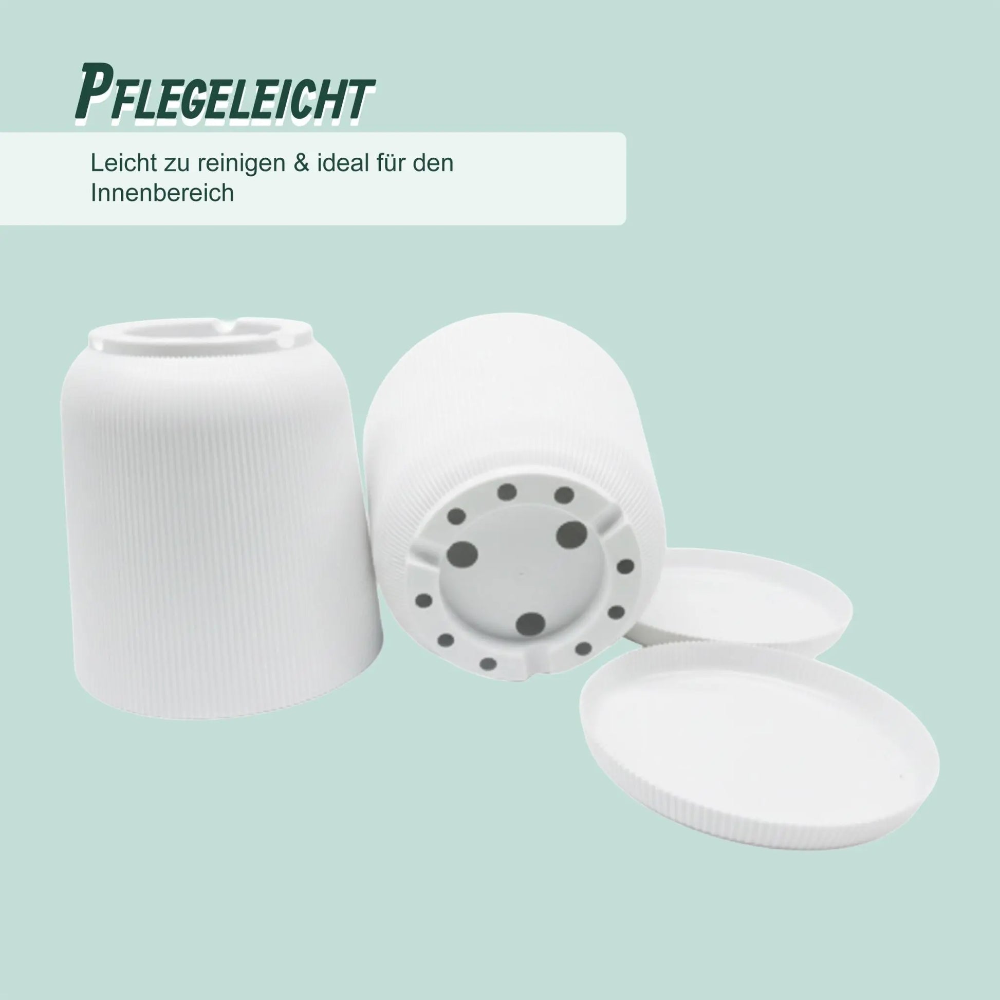 Blumentopf mit Untersetzer 2er-Set Weiss von Relaxdays