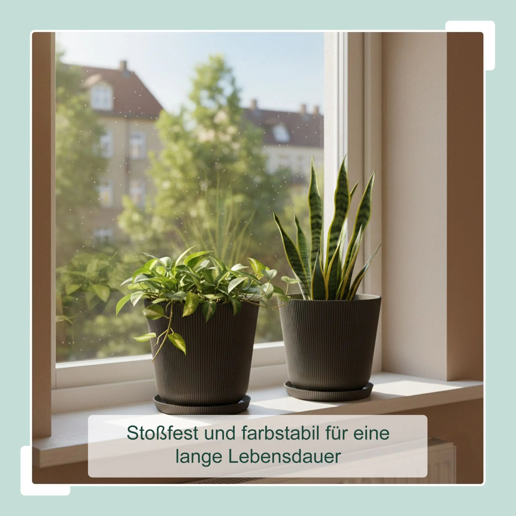 Blumentopf mit Untersetzer 2er-Set Anthrazit von Relaxdays