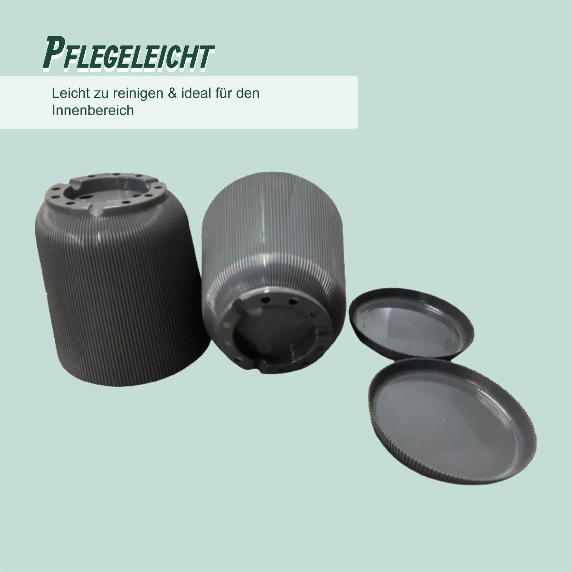 Blumentopf mit Untersetzer 2er-Set Anthrazit von Relaxdays
