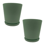 Blumentopf mit Untersetzer 2er-Set Grün von Relaxdays