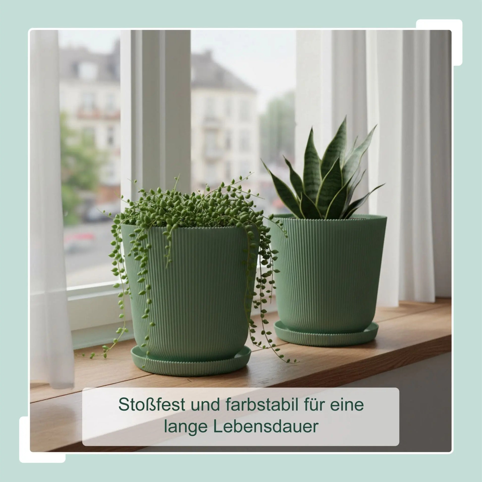 Blumentopf mit Untersetzer 2er-Set Grün von Relaxdays