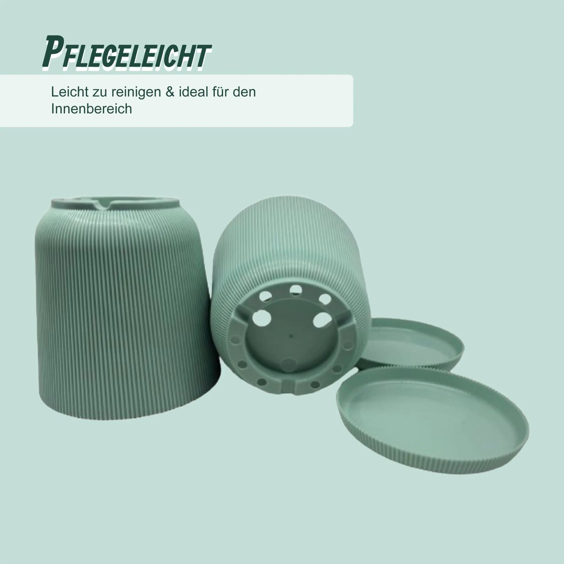 Blumentopf mit Untersetzer 2er-Set Grün von Relaxdays