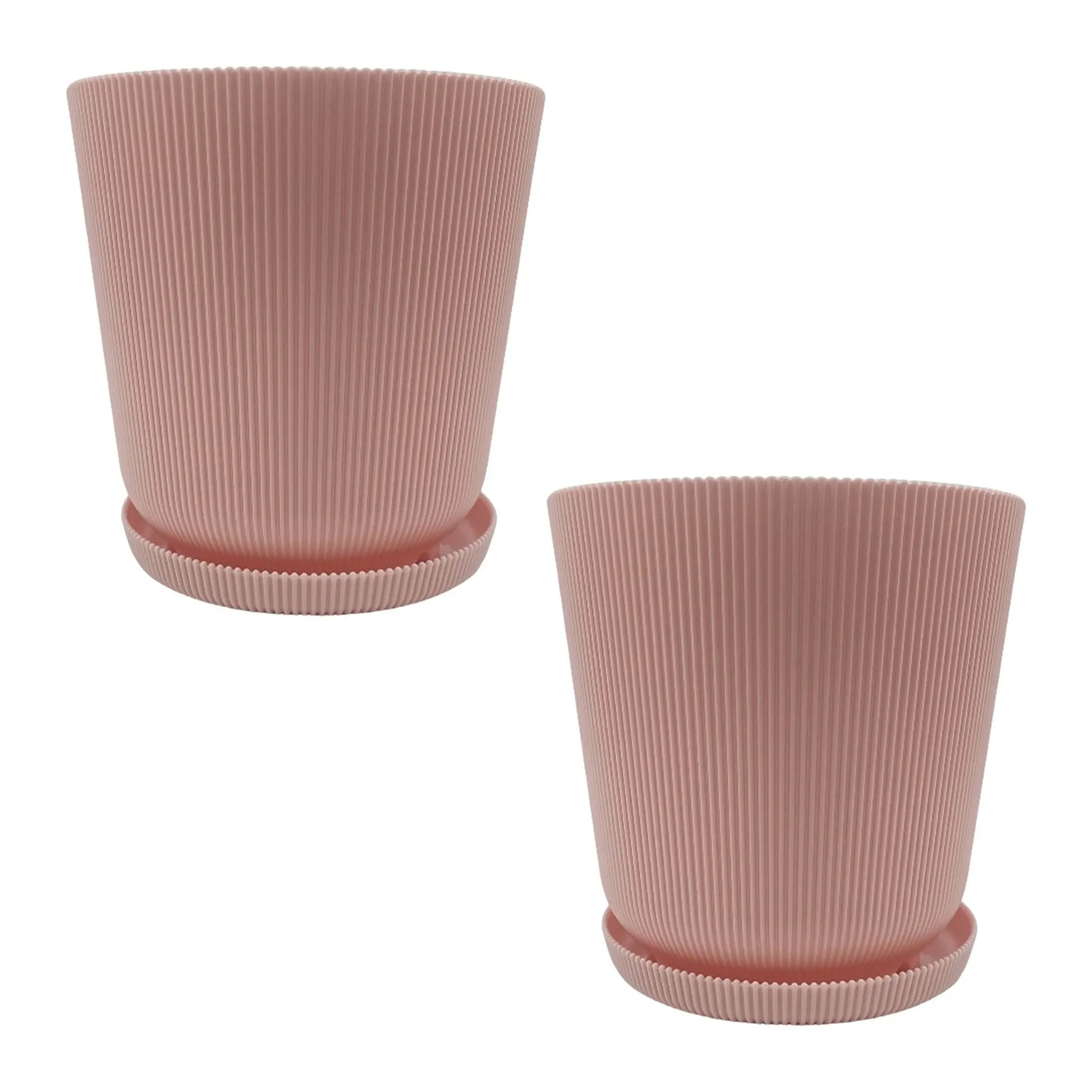 Blumentopf mit Untersetzer 2er-Set Rosa von Relaxdays