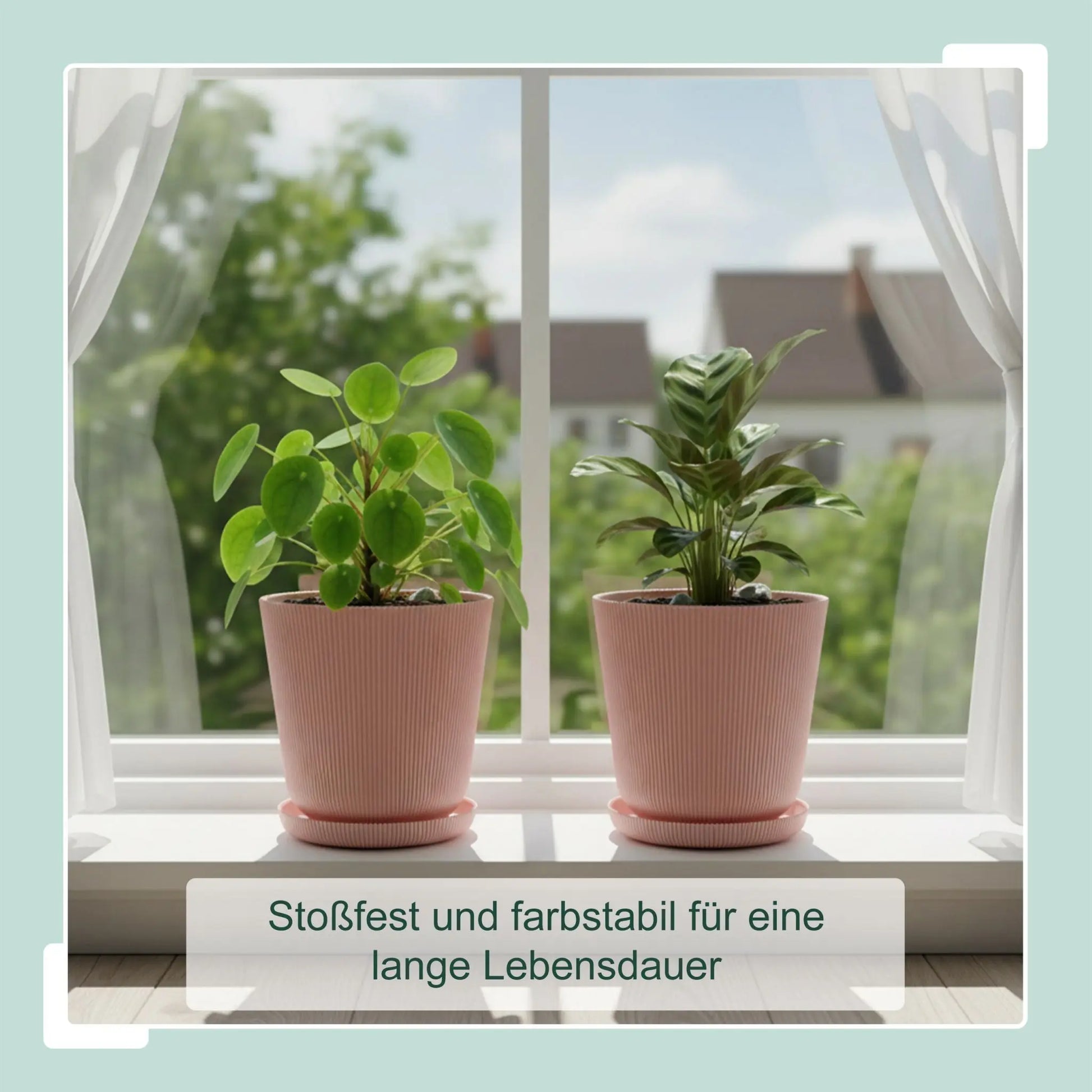 Blumentopf mit Untersetzer 2er-Set Rosa von Relaxdays