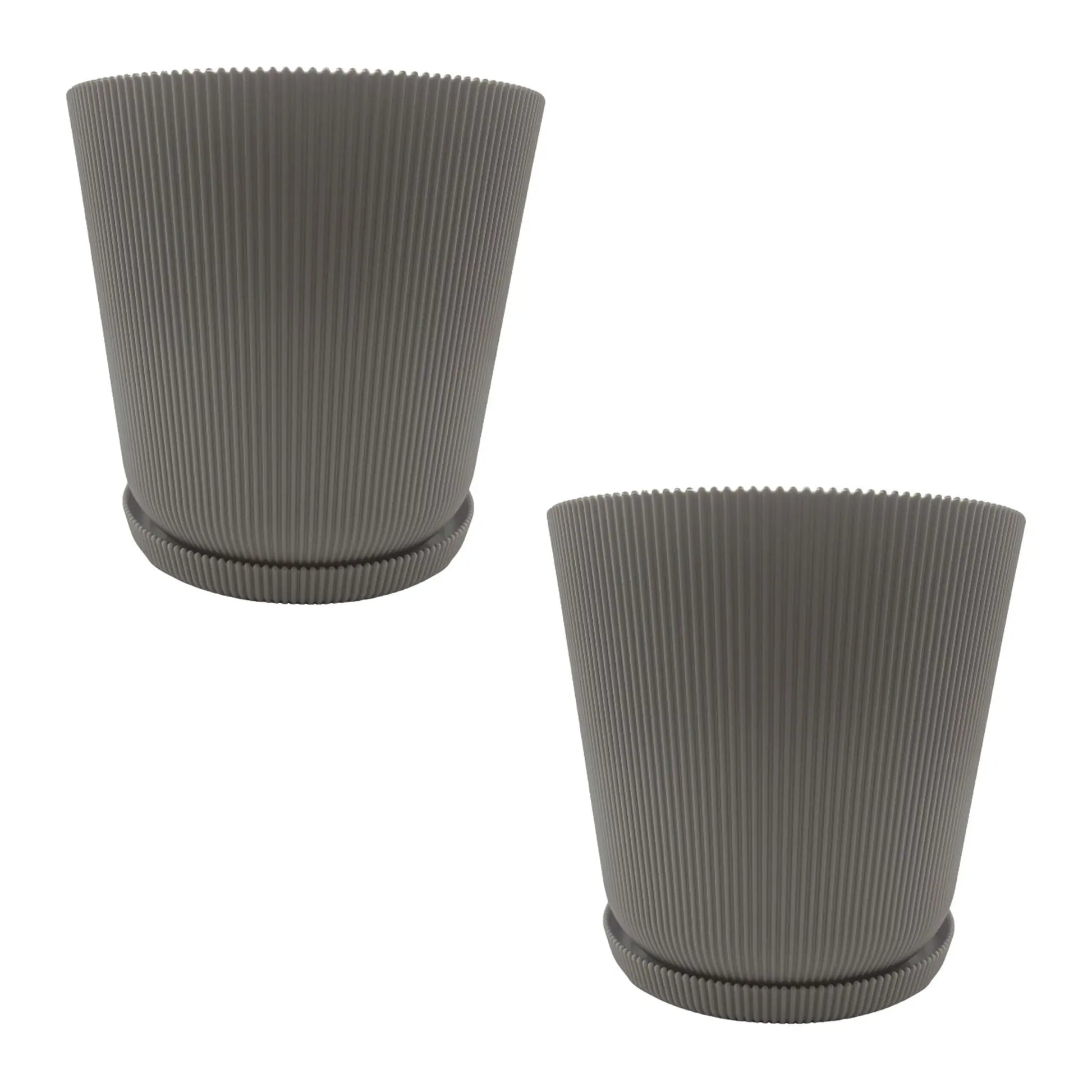 Blumentopf mit Untersetzer 2er-Set Silber von Relaxdays