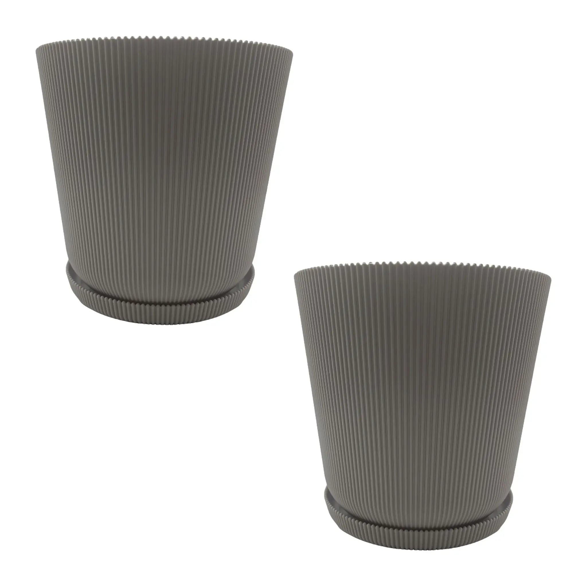 Blumentopf mit Untersetzer 2er-Set Silber von Relaxdays