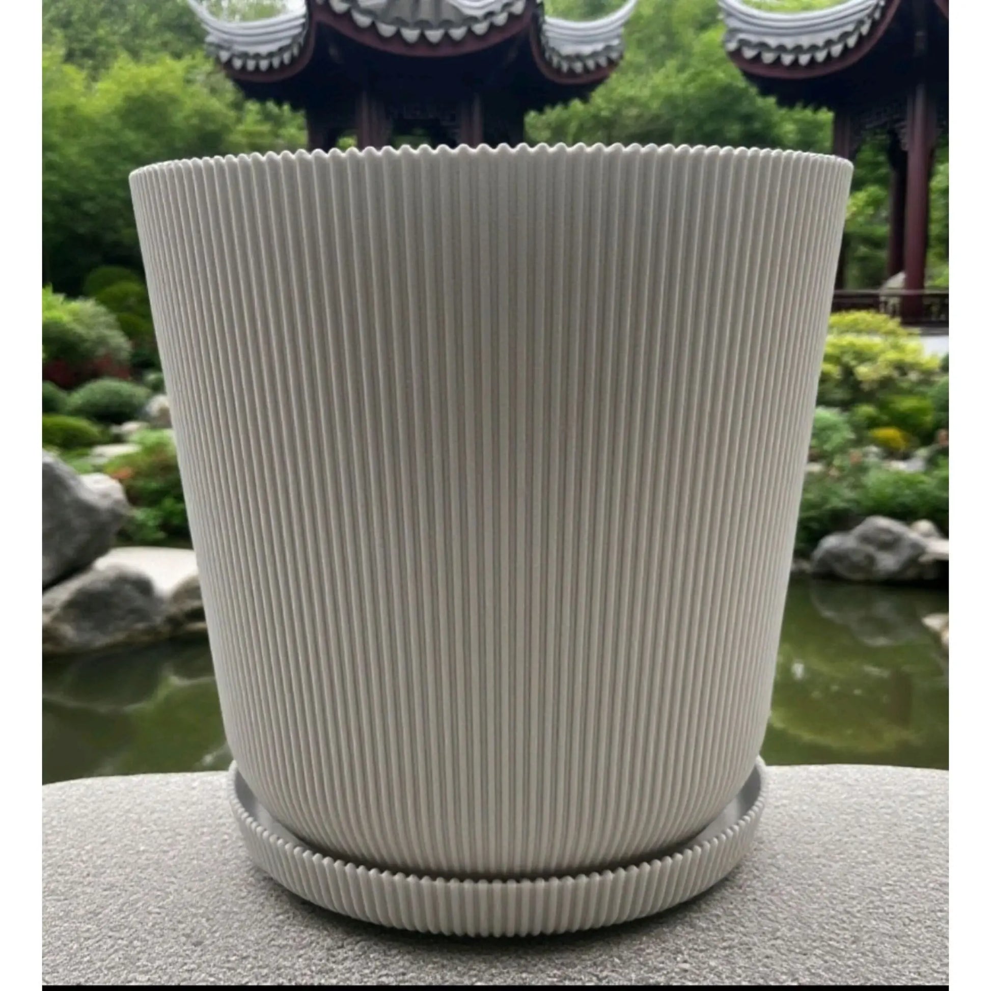 Blumentopf mit Untersetzer 2er-Set Silber von Relaxdays