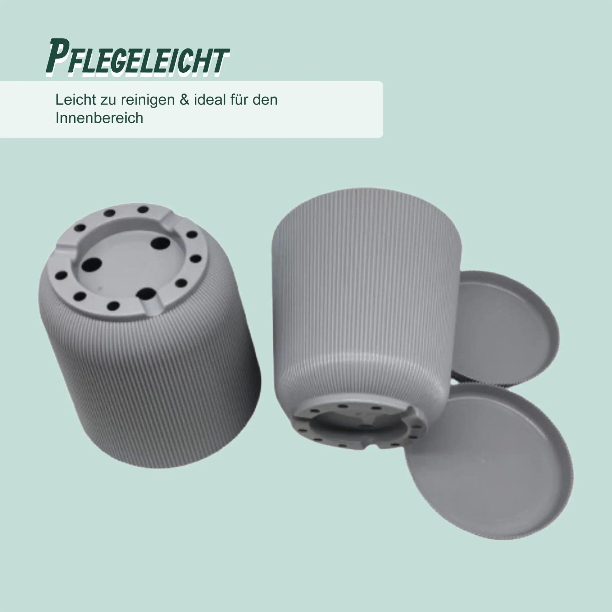 Blumentopf mit Untersetzer 2er-Set Silber von Relaxdays
