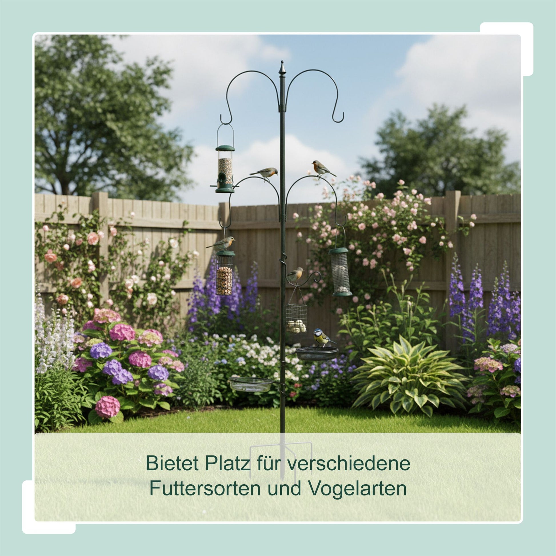 Vogelfutterstation 6-in-1 Schwarz von Relaxdays