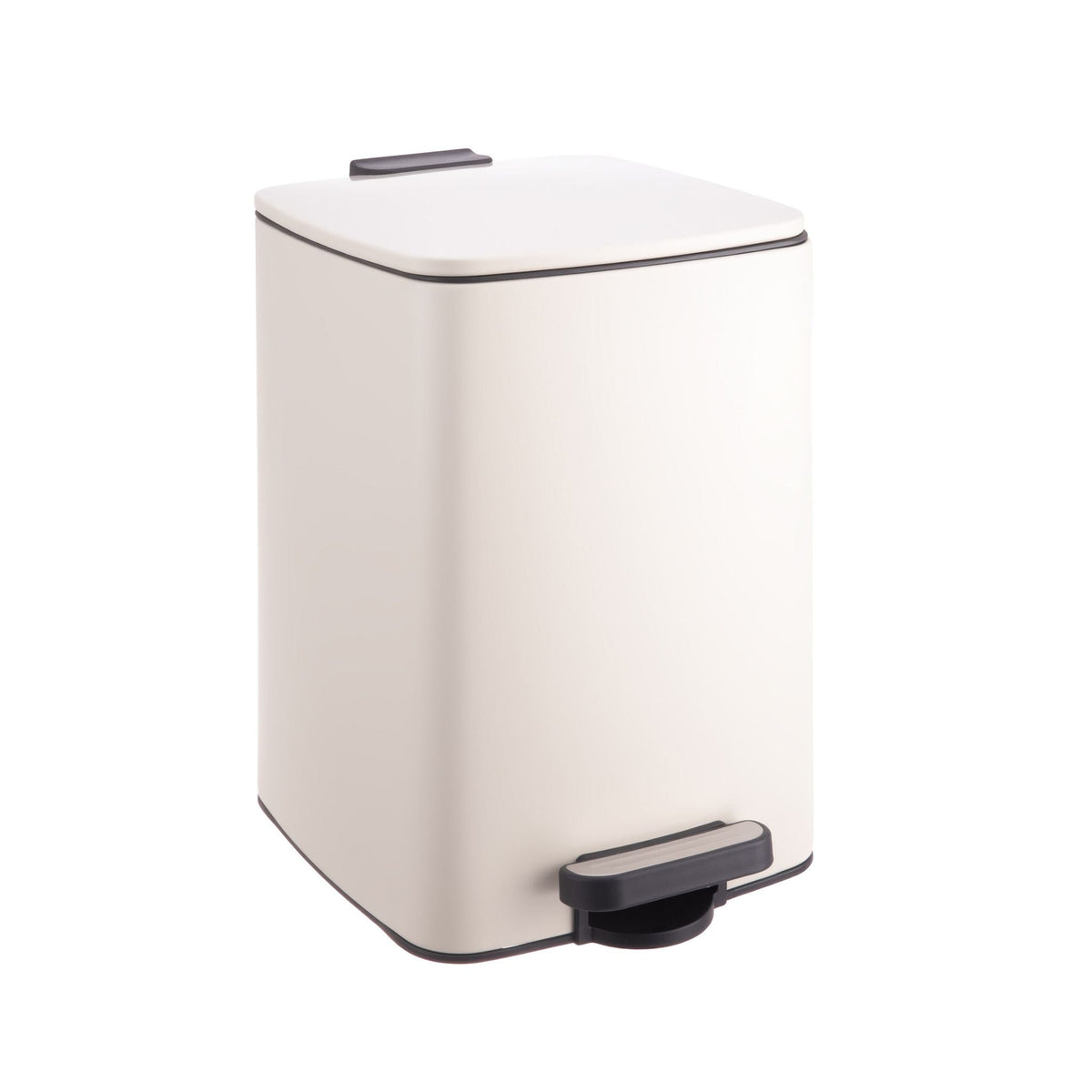 Mülleimer Küche 12L Beige-Schwarz-Silber von Relaxdays