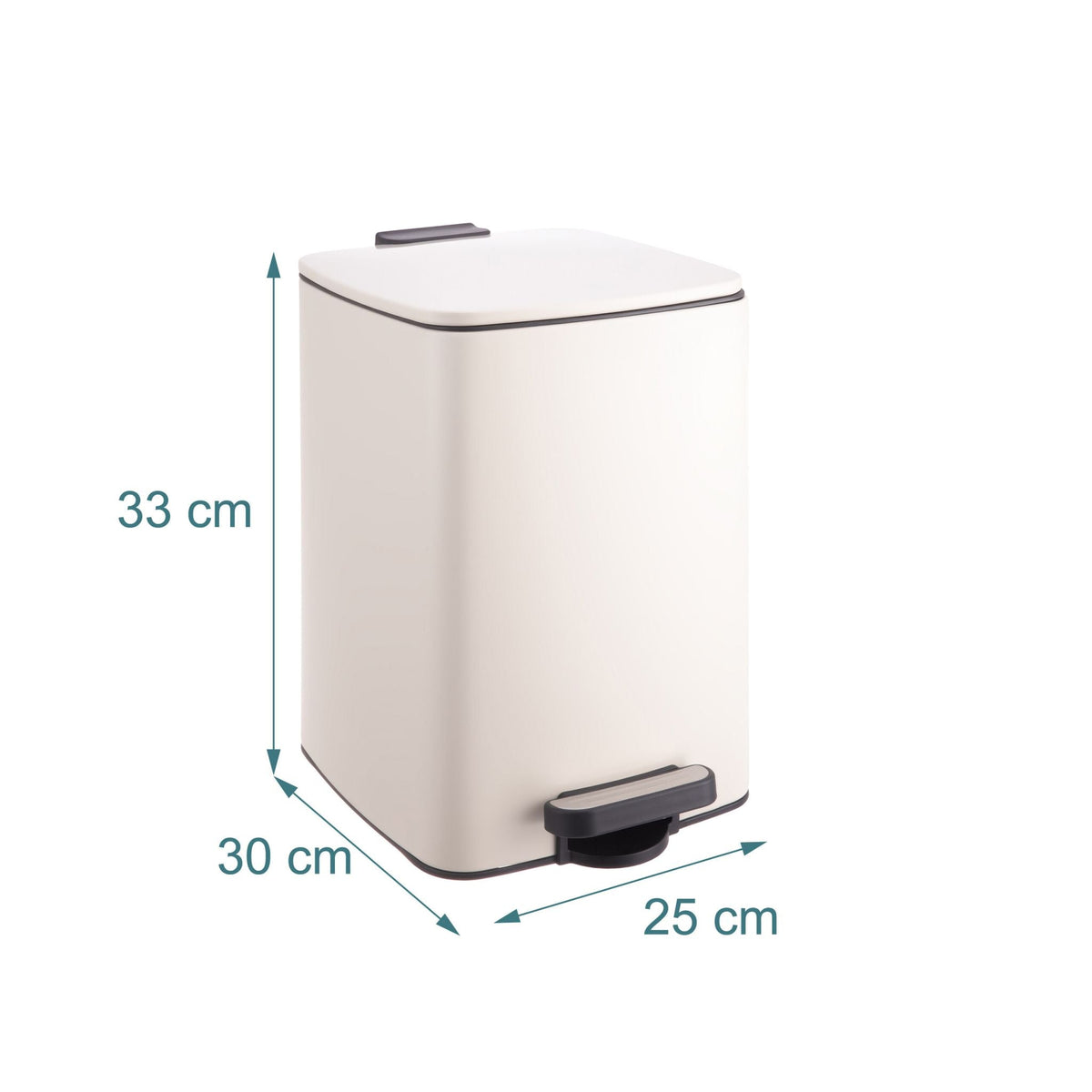 Mülleimer Küche 12L Beige-Schwarz-Silber von Relaxdays