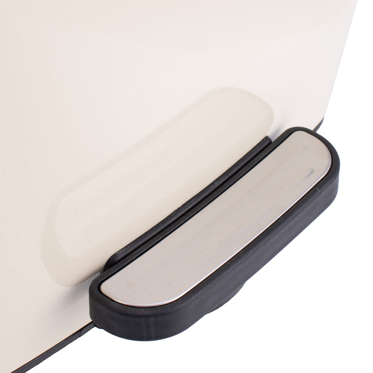 Mülleimer Küche 12L Beige-Schwarz-Silber von Relaxdays